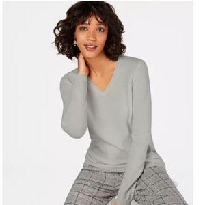 Charter Club Gray Cashmere Sweater